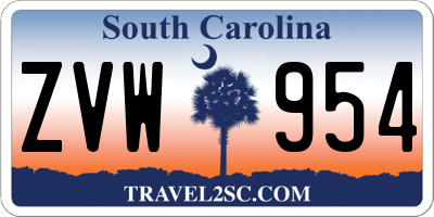SC license plate ZVW954