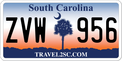 SC license plate ZVW956
