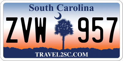 SC license plate ZVW957