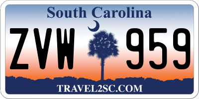 SC license plate ZVW959