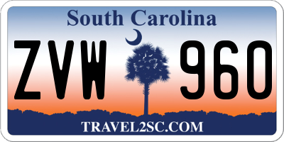 SC license plate ZVW960