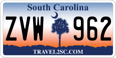 SC license plate ZVW962