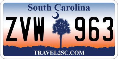 SC license plate ZVW963
