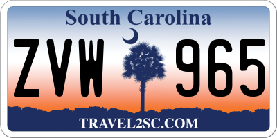 SC license plate ZVW965