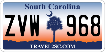 SC license plate ZVW968