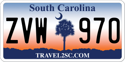 SC license plate ZVW970