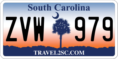 SC license plate ZVW979