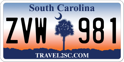 SC license plate ZVW981