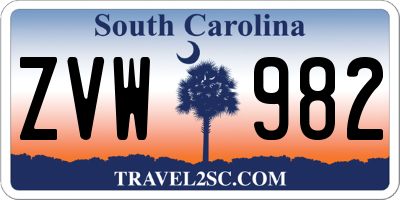 SC license plate ZVW982