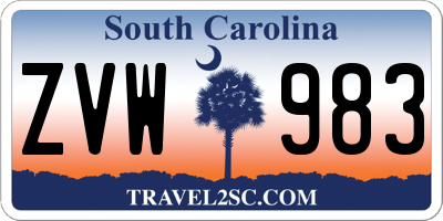 SC license plate ZVW983