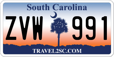 SC license plate ZVW991