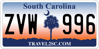 SC license plate ZVW996