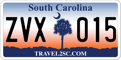 SC license plate ZVX015