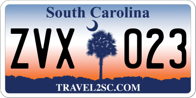 SC license plate ZVX023