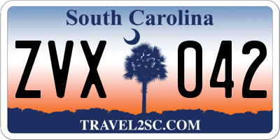 SC license plate ZVX042