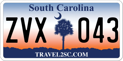 SC license plate ZVX043