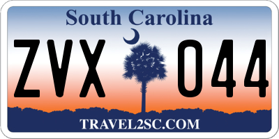 SC license plate ZVX044