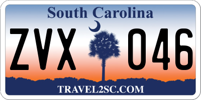 SC license plate ZVX046