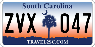 SC license plate ZVX047