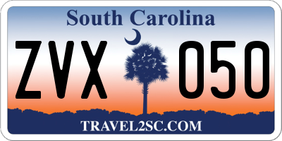 SC license plate ZVX050