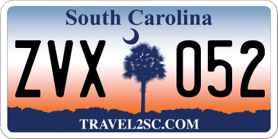 SC license plate ZVX052