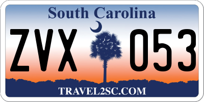 SC license plate ZVX053