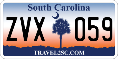 SC license plate ZVX059