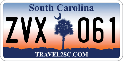 SC license plate ZVX061