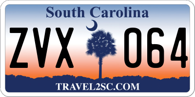 SC license plate ZVX064
