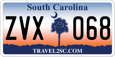 SC license plate ZVX068