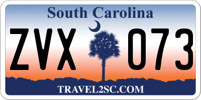 SC license plate ZVX073