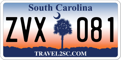 SC license plate ZVX081