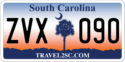 SC license plate ZVX090