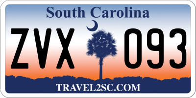 SC license plate ZVX093