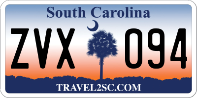 SC license plate ZVX094