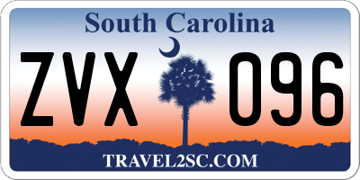 SC license plate ZVX096