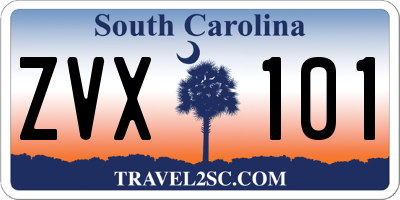 SC license plate ZVX101