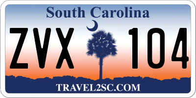 SC license plate ZVX104