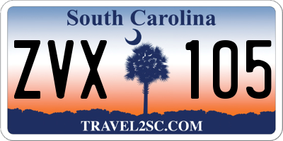 SC license plate ZVX105