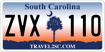 SC license plate ZVX110