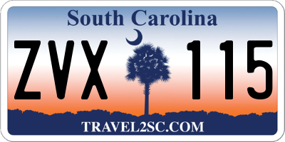 SC license plate ZVX115