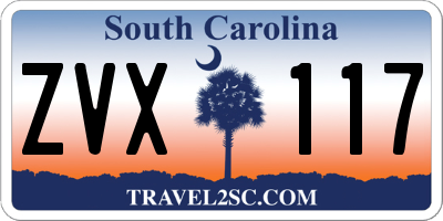 SC license plate ZVX117