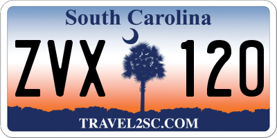 SC license plate ZVX120