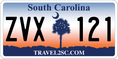 SC license plate ZVX121