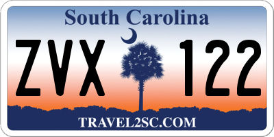 SC license plate ZVX122