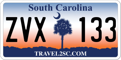SC license plate ZVX133