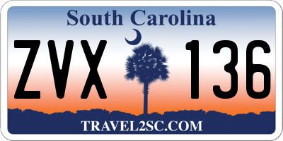 SC license plate ZVX136