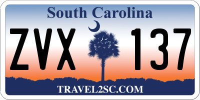 SC license plate ZVX137