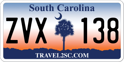 SC license plate ZVX138