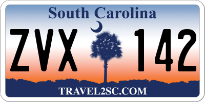 SC license plate ZVX142